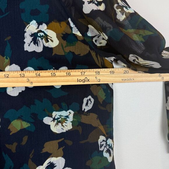 Cabi Pirouette Dress Women Medium Multi Floral Chiffon Ruffle Hem Bloom Bohemian - Picture 8 of 9